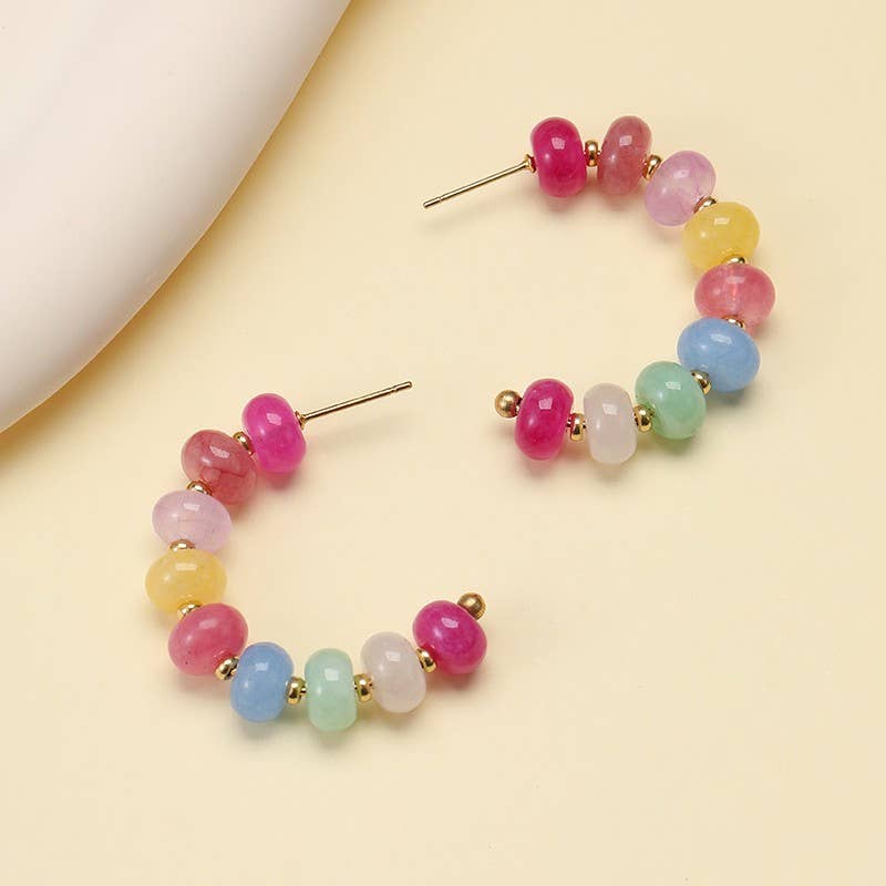 Pastel Beaded Hoop