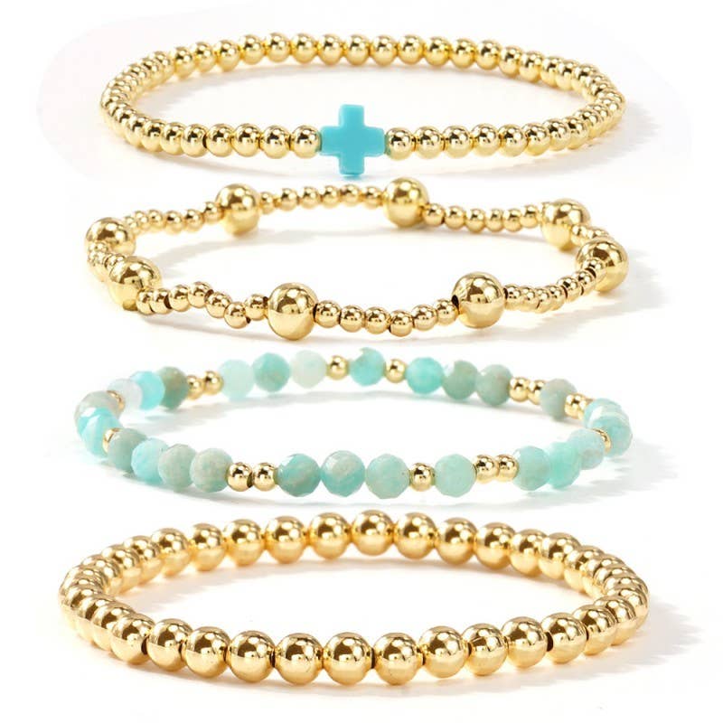 Cross Bracelet Set - White