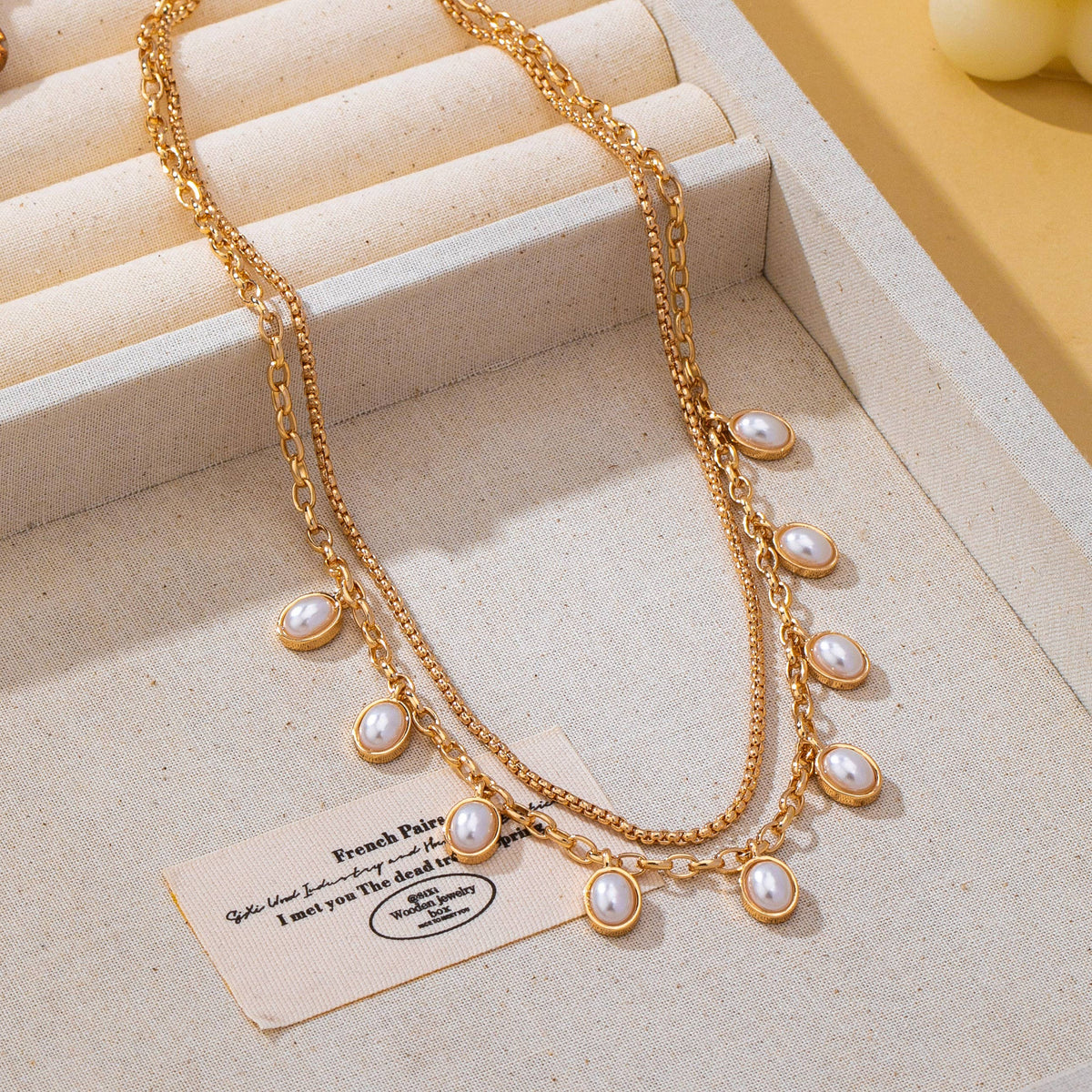 Gold Chain Pearl Necklace