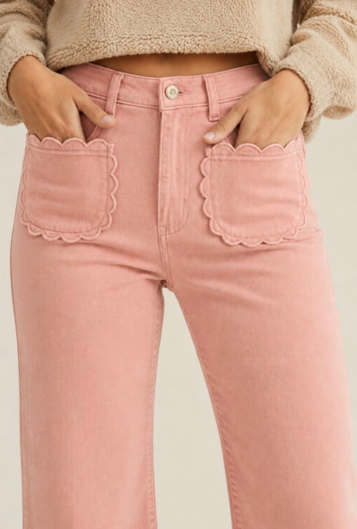 Pink Scallop Jean