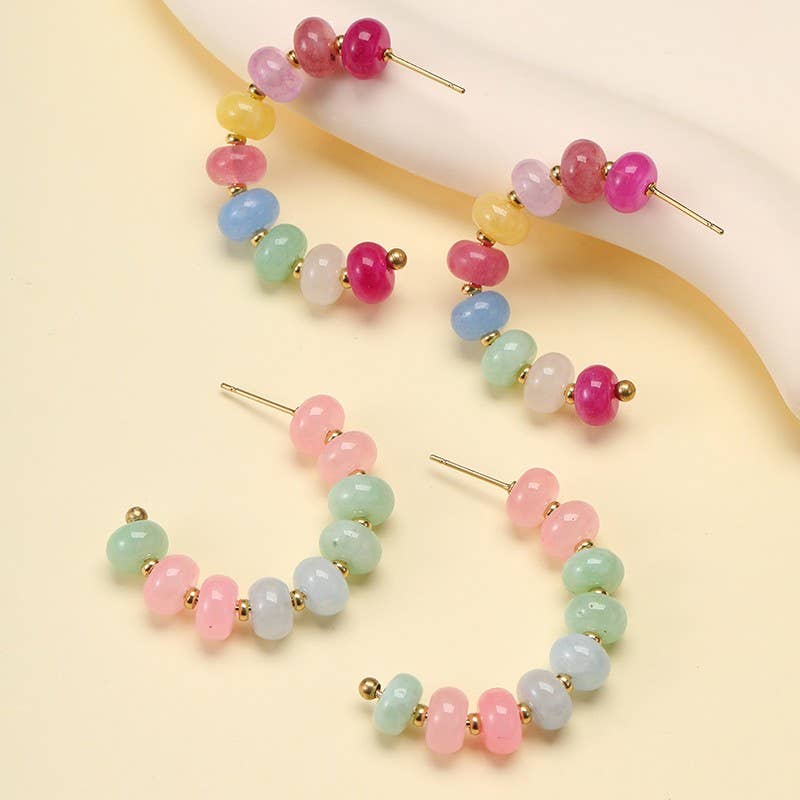 Pastel Beaded Hoop