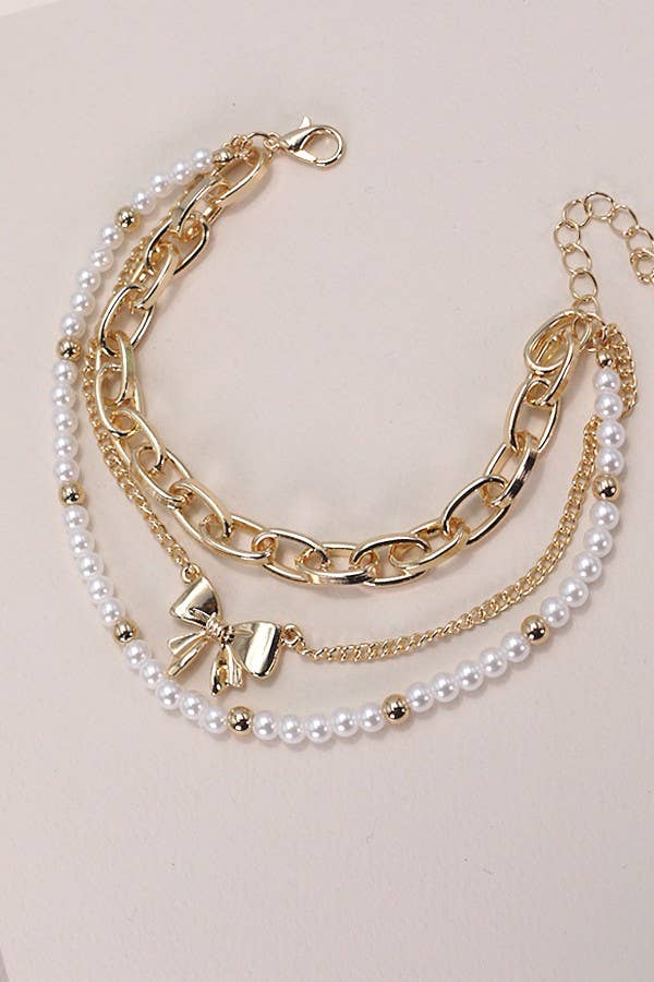 Bow Bracelet Trio - Gold