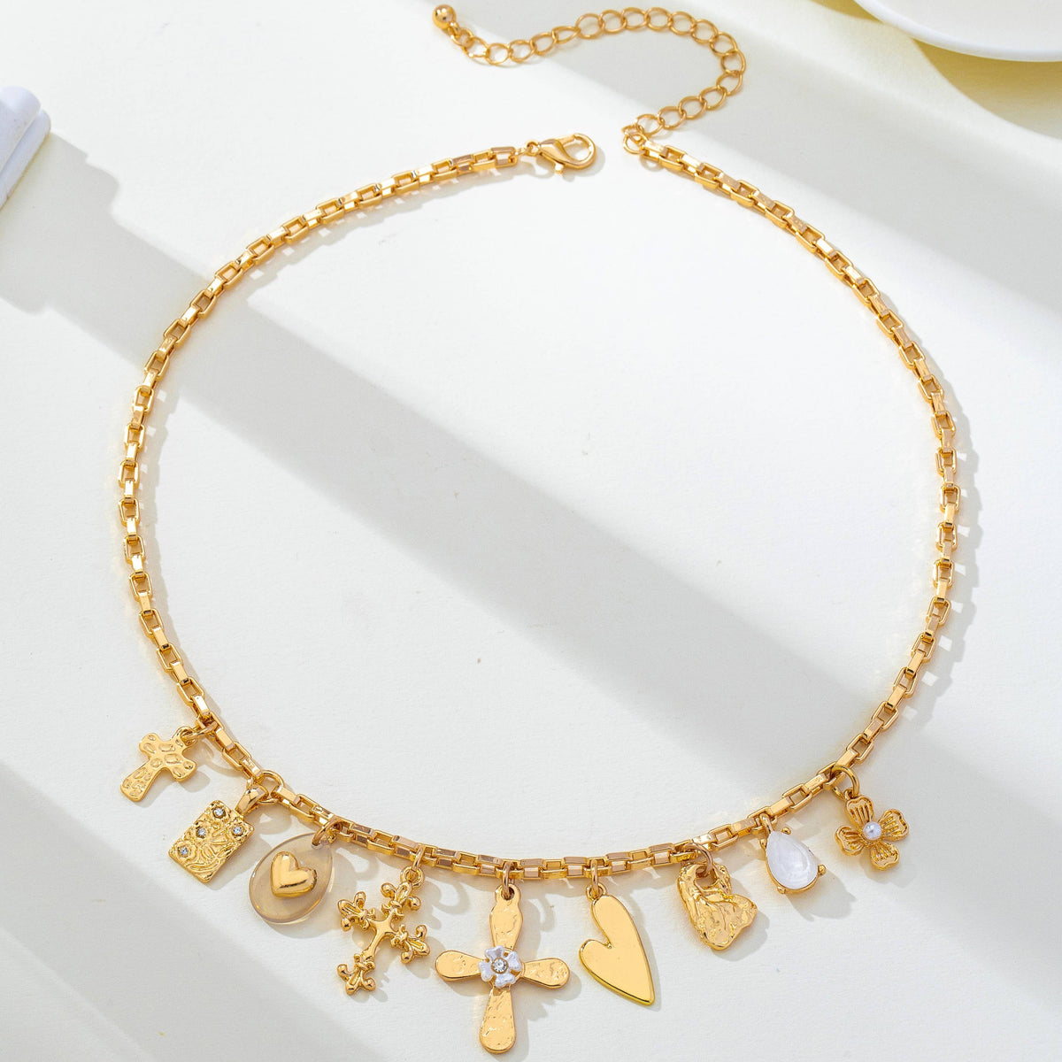 Gold Cross Charm Necklace