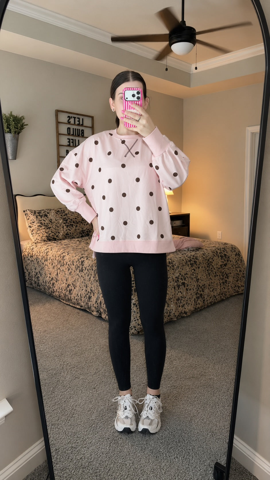 Pink with Brown Polka Dots