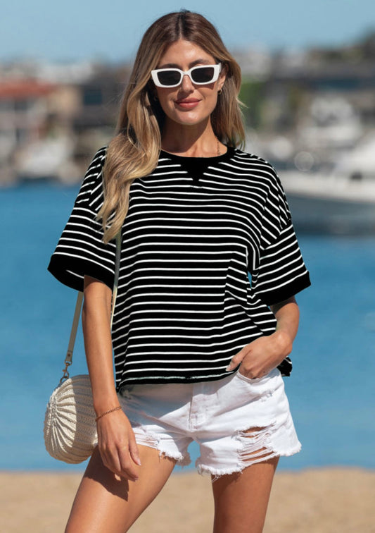 Black Stripe Short Sleeve