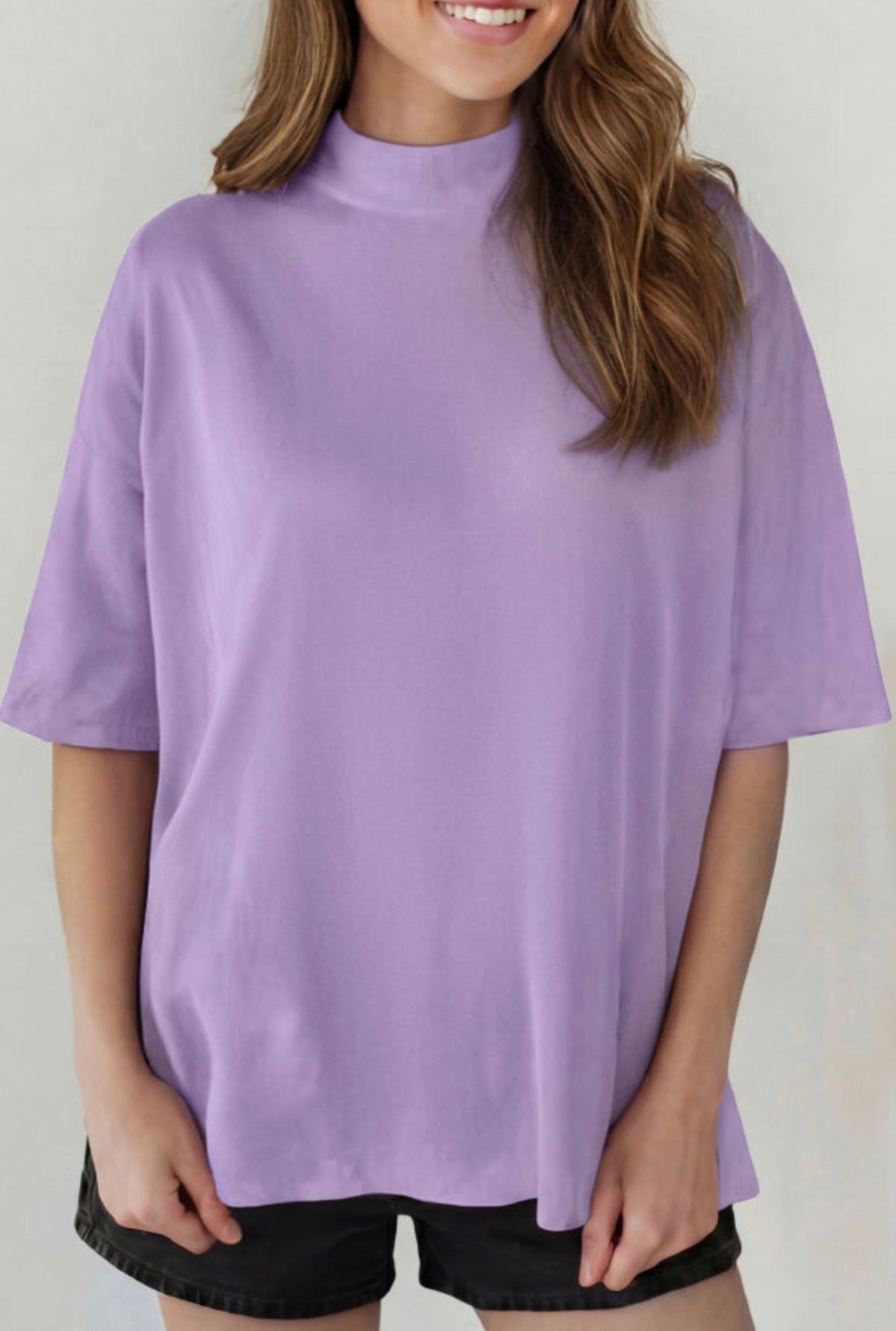 Purple Mock Neck
