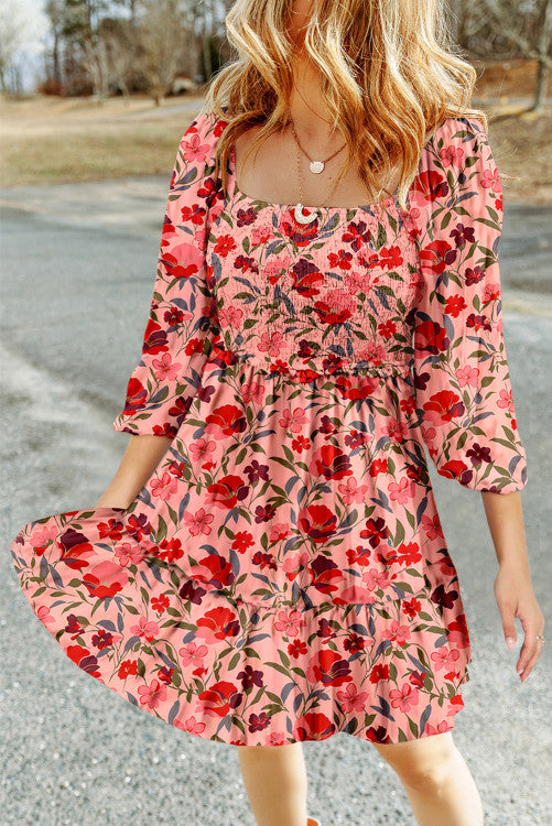 Red Floral Dress