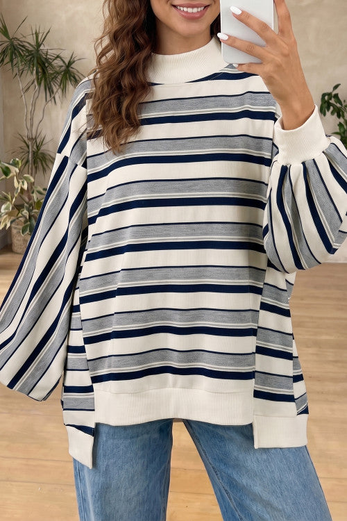 Blue Stripe Mock Tunic