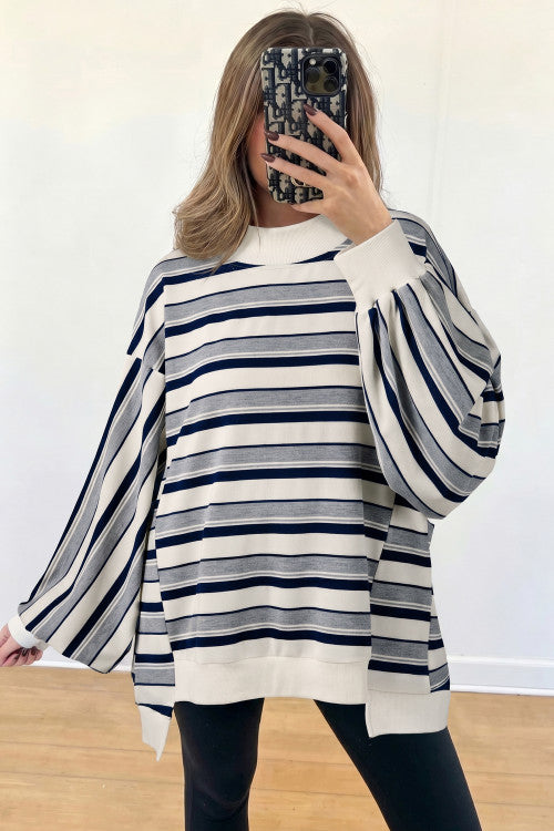 Blue Stripe Mock Tunic