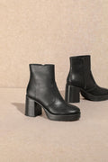 Black Platform Heel Bootie