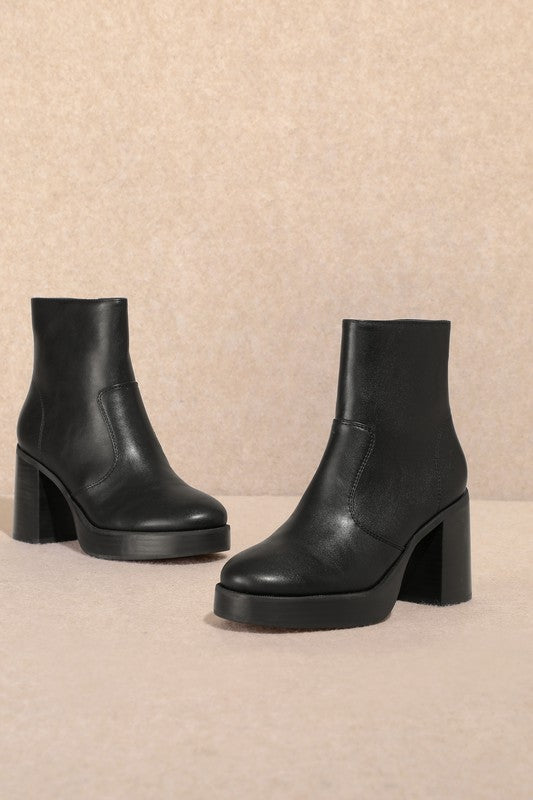 Black Platform Heel Bootie