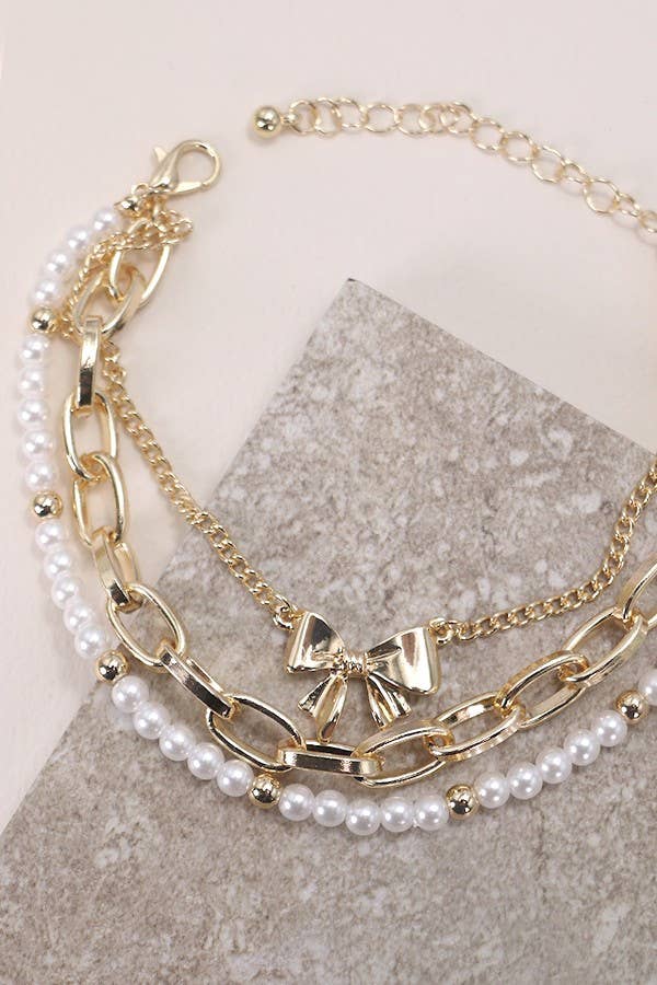 Bow Bracelet Trio - Gold