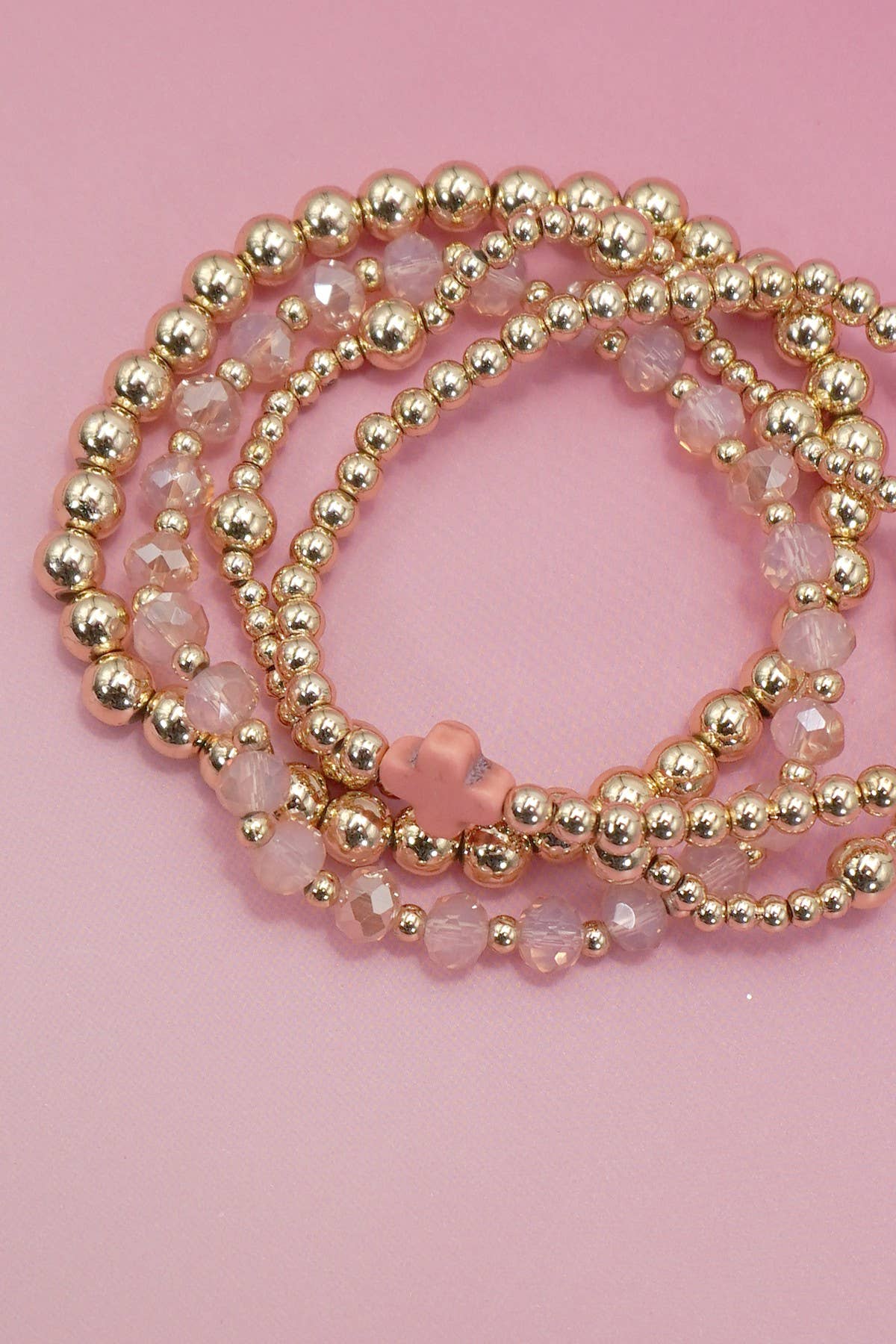 Cross Bracelet Set - Pink