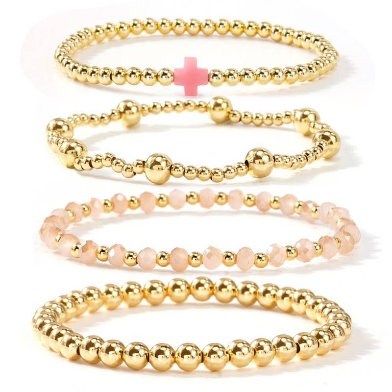 Cross Bracelet Set - White
