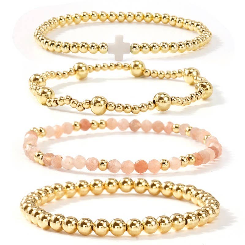 Cross Bracelet Set - White