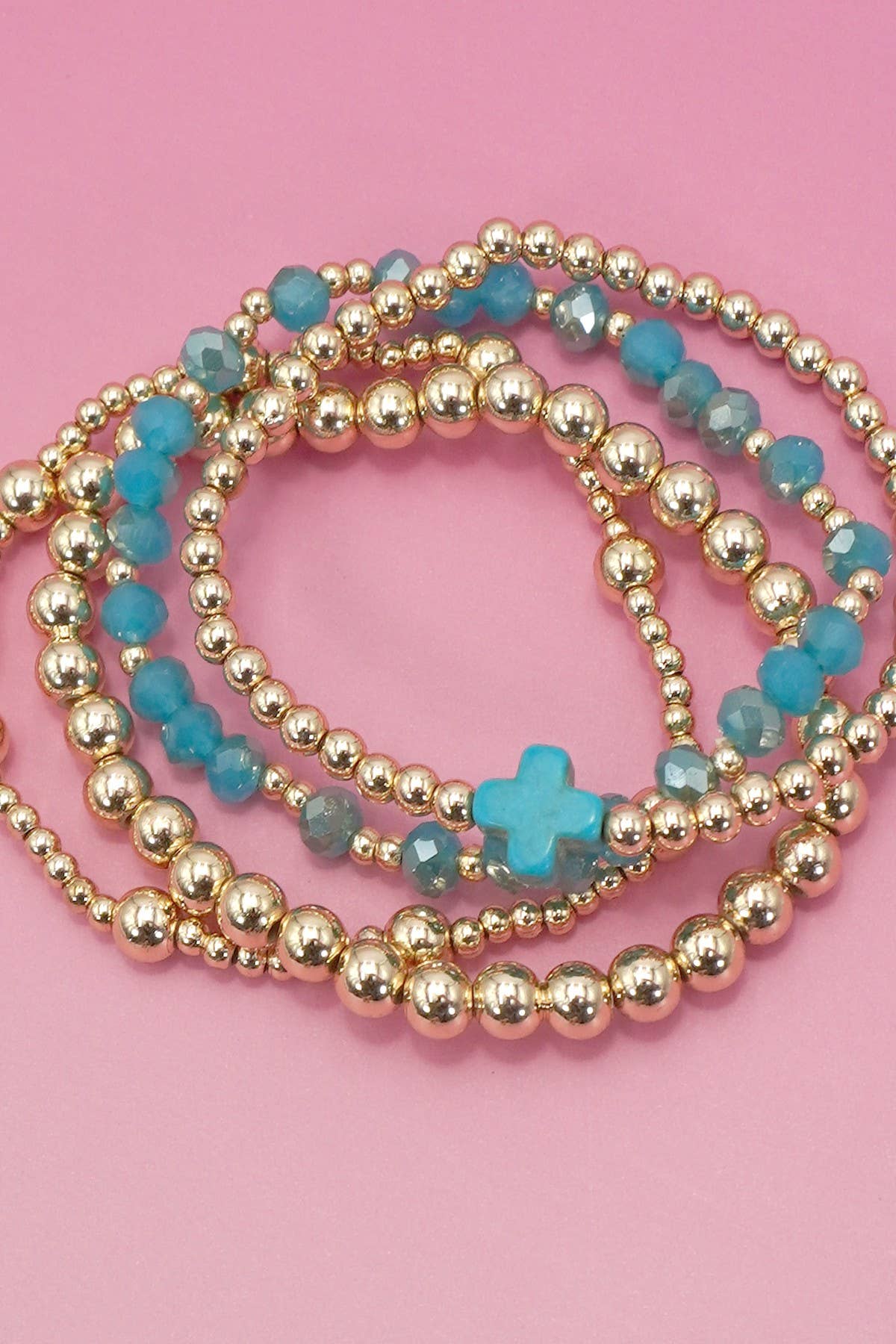 Cross Bracelet Set - White