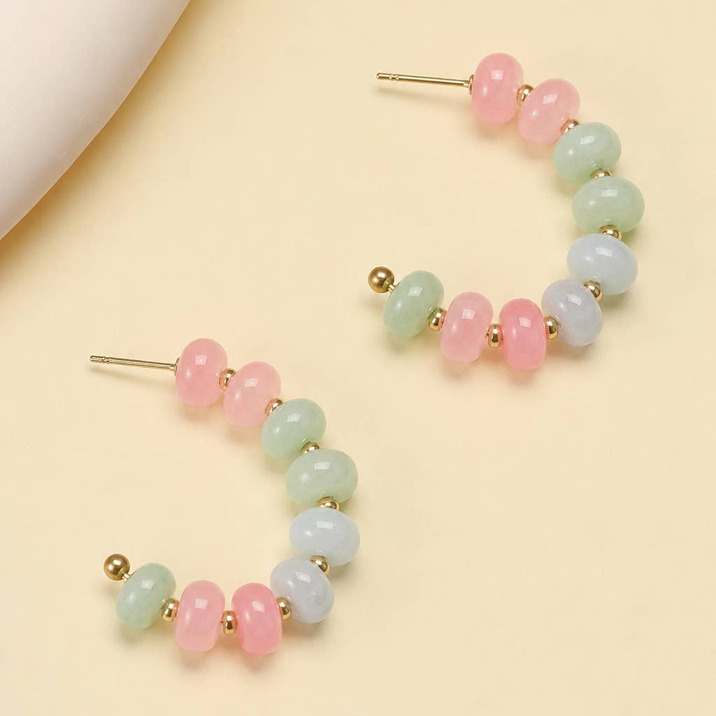 Pastel Beaded Hoop